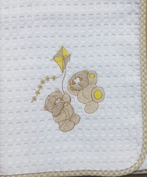DIMcol ΚΟΥΒΕΡΤΑ ΠΙΚΕ ΒΡΕΦ Cotton 100% 100Χ160 ΧΑΡΤΑΕΤΟΣ 96 ΛΕΥΚΟ/ΜΠΕΖ