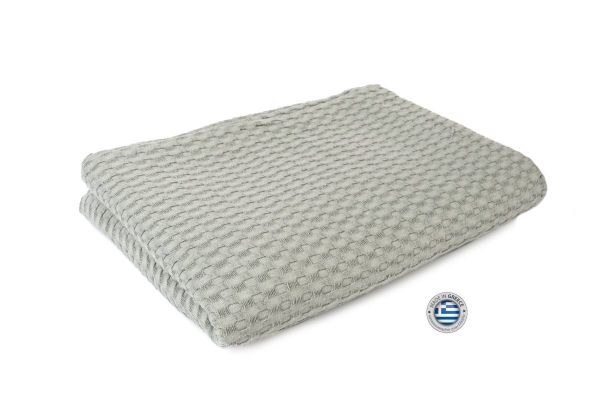 DIMcol ΚΟΥΒΕΡΤΑ ΠΙΚΕ ΒΡΕΦ Cotton 100% 120X150 Μονόχρωμη 335 gsm ΓΚΡΙ