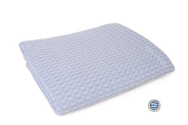 DIMcol ΚΟΥΒΕΡΤΑ ΠΙΚΕ ΒΡΕΦ Cotton 100% 120X150 Μονόχρωμη 335 gsm ΣΙΕΛ