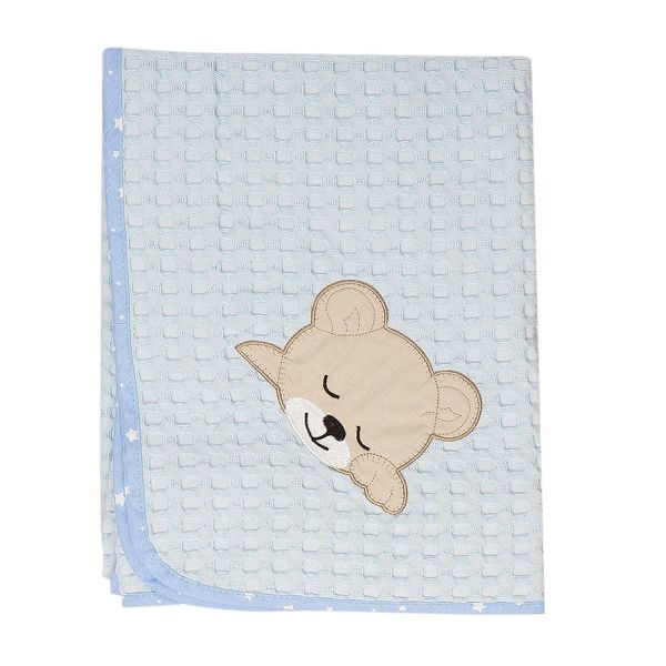 DIMcol ΚΟΥΒΕΡΤΑ ΠΙΚΕ ΒΡΕΦ Cotton 100% 80Χ110 SLEEPING BEARS CUB 14 ΣΙΕΛ