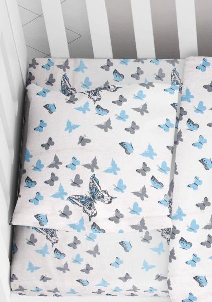 DIMcol ΜΑΞΙΛΑΡΟΘΗΚΗ ΕΜΠΡΙΜΕ ΒΡΕΦ Cotton 100% 35Χ45 Butterfly 56 Sky blue