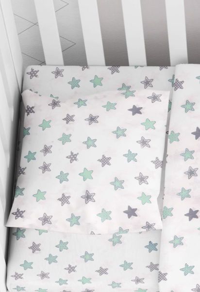 DIMcol ΜΑΞΙΛΑΡΟΘΗΚΗ ΕΜΠΡΙΜΕ ΒΡΕΦ Cotton 100% 35Χ45 Star 101 Green