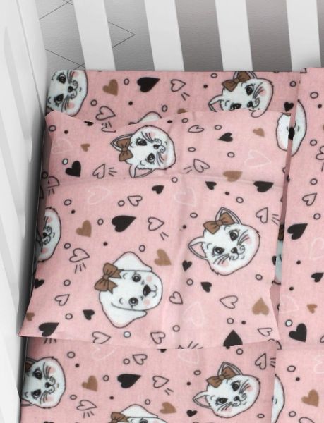DIMcol ΜΑΞΙΛΑΡΟΘΗΚΗ ΕΜΠΡΙΜΕ ΒΡΕΦ Flannel Cotton 100% 35Χ45 Puppy-Kitten 18 Pink