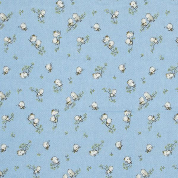 DIMcol ΠΑΝΑ ΦΑΝΕΛΑ ΒΡΕΦ Flannel Cotton 100% 80X80 Birds 14 Sky blue