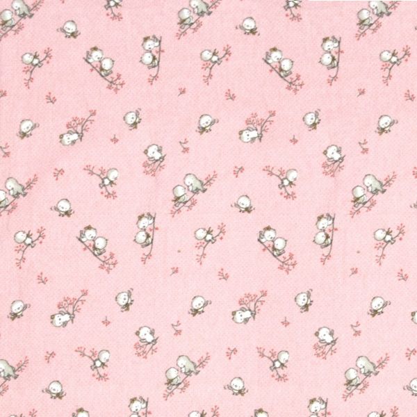 DIMcol ΠΑΝΑ ΦΑΝΕΛΑ ΒΡΕΦ Flannel Cotton 100% 80X80 Birds 15 Pink
