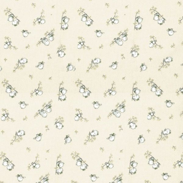 DIMcol ΠΑΝΑ ΦΑΝΕΛΑ ΒΡΕΦ Flannel Cotton 100% 80X80 Birds 16 Ecru