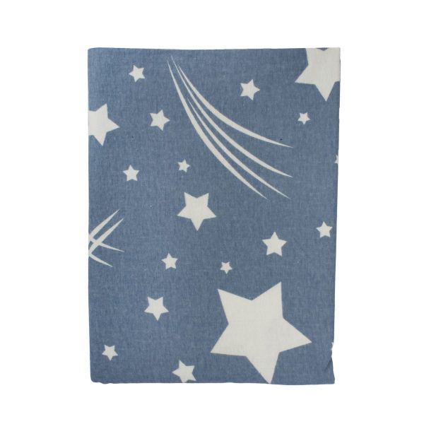 DIMcol ΠΑΝΑ ΦΑΝΕΛΑ ΒΡΕΦ Flannel Cotton 100% 80X80 Star 37 Blue