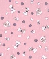 DIMcol ΠΑΝΑ ΦΑΝΕΛΑ ΒΡΕΦ Flannel Cotton 100% 80X80 Προβατάκι 05 Pink
