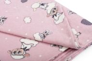 DIMcol ΠΑΝΑ ΦΑΝΕΛΑ ΒΡΕΦ Flannel Cotton 100% 80X80 Προβατάκι 05 Pink