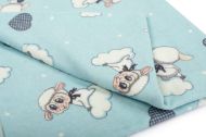 DIMcol ΠΑΝΑ ΦΑΝΕΛΑ ΒΡΕΦ Flannel Cotton 100% 80X80 Προβατάκι 06 Sky blue