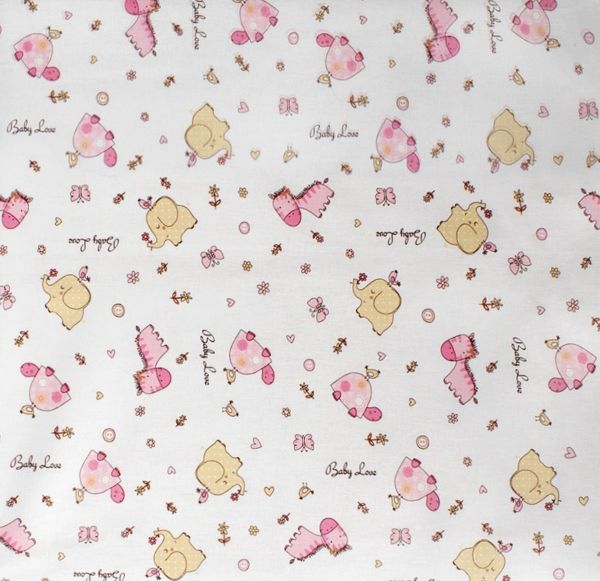 DIMcol ΠΑΝΑ ΧΑΣΕΣ ΒΡΕΦ Cotton 100% 80X80 Elephant 172 Pink