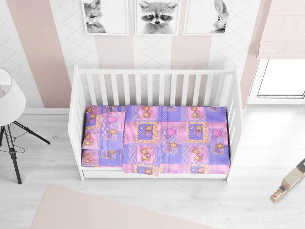 DIMcol ΠΑΠΛΩΜΑΤΟΘΗΚΗ ΕΜΠΡΙΜΕ ΒΡΕΦ Flannel Cotton 100% 120Χ160 Baloon 75 Pink