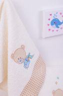 DIMcol ΠΕΤΣΕΤΑ ΣΕΤ 2 τεμ ΒΡΕΦ Cotton 100% 30X50,70X140 HAPPY BEARS 22 ΕΚΡΟΥ/ΜΠΕΖ