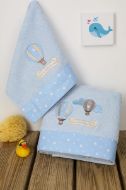 DIMcol ΠΕΤΣΕΤΑ ΣΕΤ 2 τεμ ΒΡΕΦ Cotton 100% 30X50,70X140 ΑΕΡΟΣΤΑΤΟ 02 ΣΙΕΛ