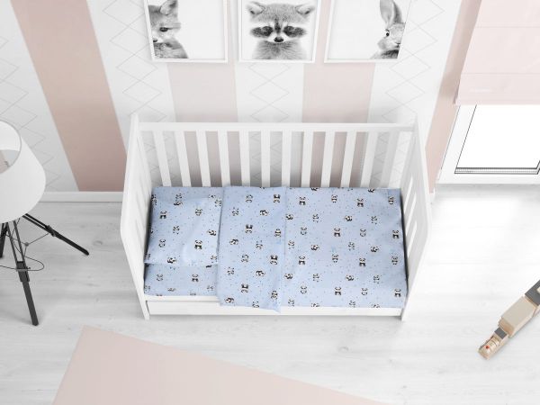 DIMcol ΚΑΤΩΣΕΝΤΟΝΟ ΜΕ ΛΑΣΤΙΧΟ ΒΡΕΦ Cotton 100% 0,70X1,40X0,15 PANDA 110 Sky blue