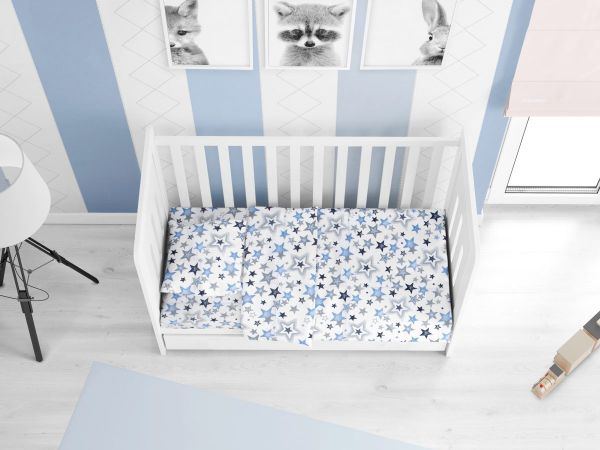 DIMcol ΚΑΤΩΣΕΝΤΟΝΟ ΜΕ ΛΑΣΤΙΧΟ ΒΡΕΦ Cotton 100% 0,70X1,40X0,15 Star 123 Blue-Grey