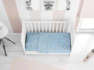 DIMcol ΚΑΤΩΣΕΝΤΟΝΟ ΜΕ ΛΑΣΤΙΧΟ ΒΡΕΦ Flannel Cotton 100% 0,70X1,40X0,15 Birds 14 Sky blue