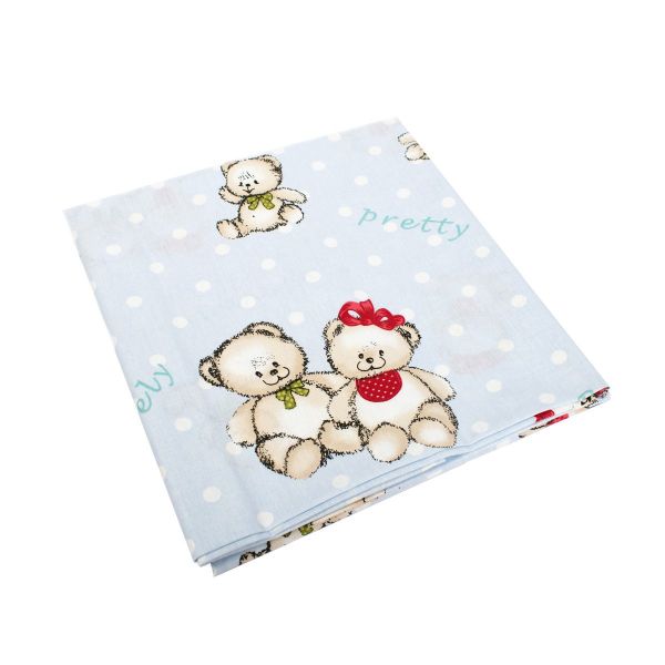 DIMcol ΣΕΝΤΟΝΑΚΙ ΛΙΚΝΟΥ ΒΡΕΦ Cotton 100% 80Χ110 Two Lovely Bears 64 Blue