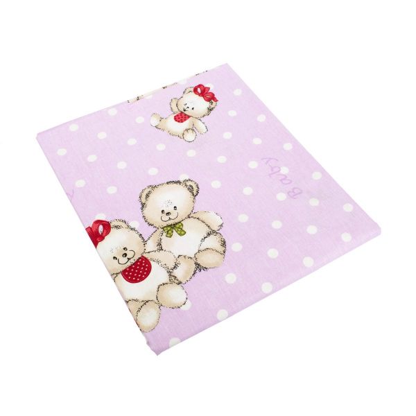 DIMcol ΣΕΝΤΟΝΑΚΙ ΛΙΚΝΟΥ ΒΡΕΦ Cotton 100% 80Χ110 Two Lovely Bears 65 Lila