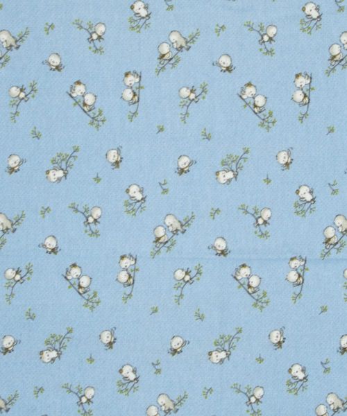 DIMcol ΣΕΝΤΟΝΑΚΙ ΛΙΚΝΟΥ ΒΡΕΦ Flannel Cotton 100% 80Χ110 Birds 14 Sky blue