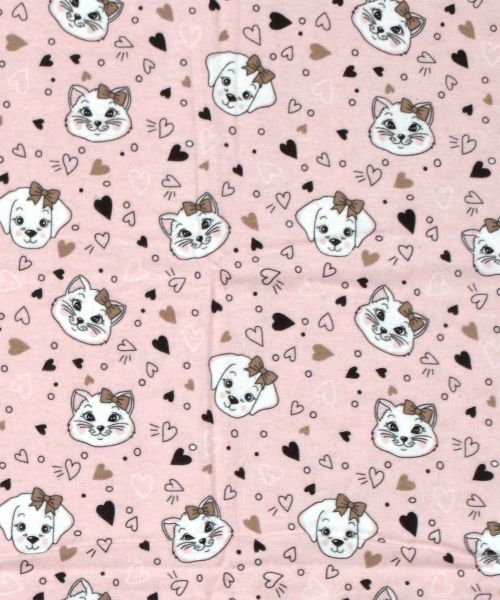 DIMcol ΣΕΝΤΟΝΑΚΙ ΛΙΚΝΟΥ ΒΡΕΦ Flannel Cotton 100% 80Χ110 Puppy-Kitten 18 Pink