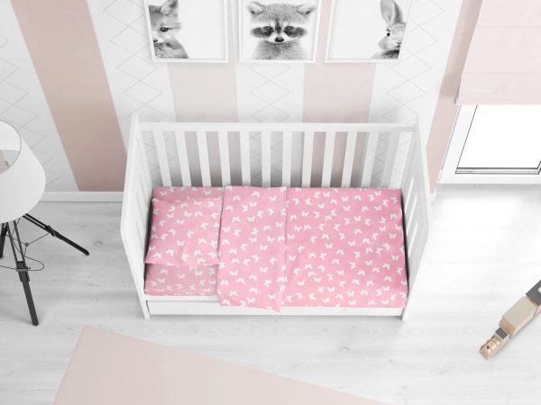 DIMcol ΣΕΝΤΟΝΙΑ ΕΜΠΡΙΜΕ ΣΕΤ 3 τεμ ΒΡΕΦ Cotton 100% 120Χ160 Butterfly 50 Pink