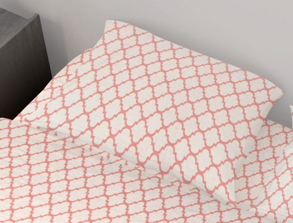 DIMcol ΜΑΞΙΛΑΡΟΘΗΚΗ ΕΜΠΡΙΜΕ ΕΝΗΛ Cotton 100% 50Χ70 Windows 161 White-Coral