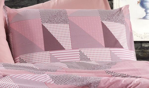 DIMcol ΜΑΞΙΛΑΡΟΘΗΚΗ ΕΜΠΡΙΜΕ ΕΝΗΛ Flannel Cotton 100% 50Χ70 Geometrical 331 Pink-Salmon