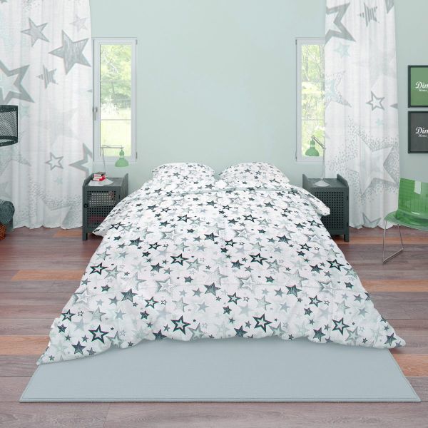 DIMcol ΠΑΠΛΩΜΑ ΕΜΠΡΙΜΕ ΕΝΗΛ Cotton 100% 220Χ240 Star 121 Grey-Green