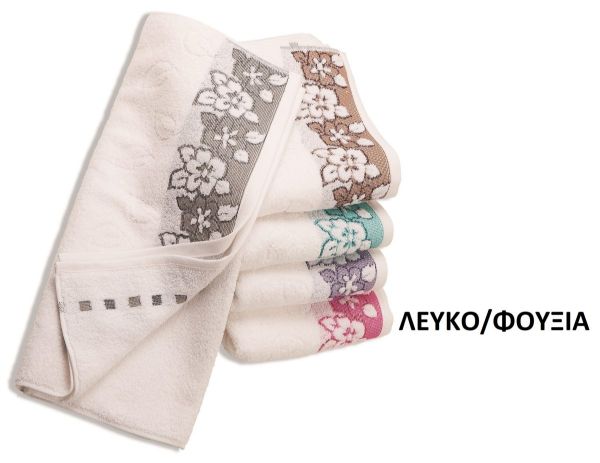 DIMcol ΠΕΤΣΕΤΑ ΕΝΗΛ Cotton 100% 50Χ90 ΖΑΚΑΡ ZERO TWIST ΕΡΑΤΩ ΛΕΥΚΟ/ΦΟΥΞΙΑ