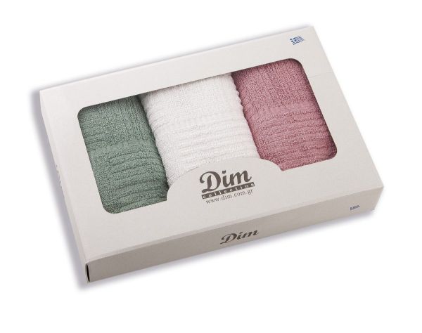 DIMcol ΠΕΤΣΕΤΑ ΣΕΤ 3 τεμ ΕΝΗΛ Cotton 100% 40Χ70 MIX