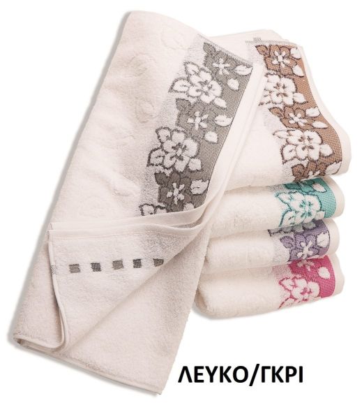 DIMcol ΠΕΤΣΕΤΑ ΕΝΗΛ Cotton 100% 30Χ50 ΖΑΚΑΡ ZERO TWIST ΕΡΑΤΩ ΛΕΥΚΟ/ΓΚΡΙ