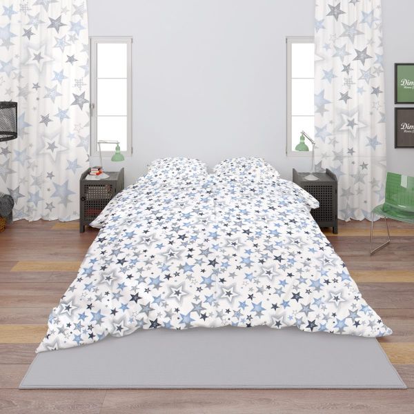 DIMcol ΣΕΝΤΟΝΙΑ ΕΜΠΡΙΜΕ ΣΕΤ 3 τεμ ΕΝΗΛ Cotton 100% 160Χ240 Star 123 Blue-Grey