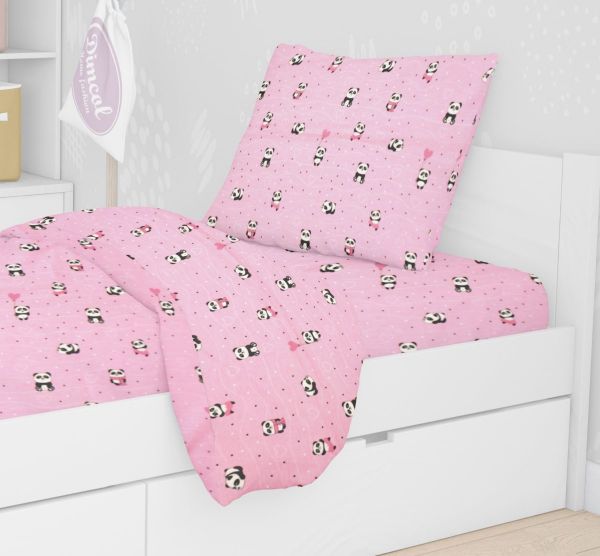 DIMcol ΜΑΞΙΛΑΡΟΘΗΚΗ ΕΜΠΡΙΜΕ ΠΑΙΔ Cotton 100% 50Χ70 PANDA 111 Pink