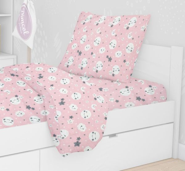 DIMcol ΜΑΞΙΛΑΡΟΘΗΚΗ ΕΜΠΡΙΜΕ ΠΑΙΔ Cotton 100% 50Χ70 Smile 84 Pink