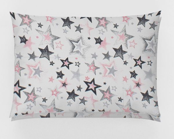 DIMcol ΜΑΞΙΛΑΡΟΘΗΚΗ ΕΜΠΡΙΜΕ ΠΑΙΔ Cotton 100% 50Χ70 Star 122 Grey-Pink