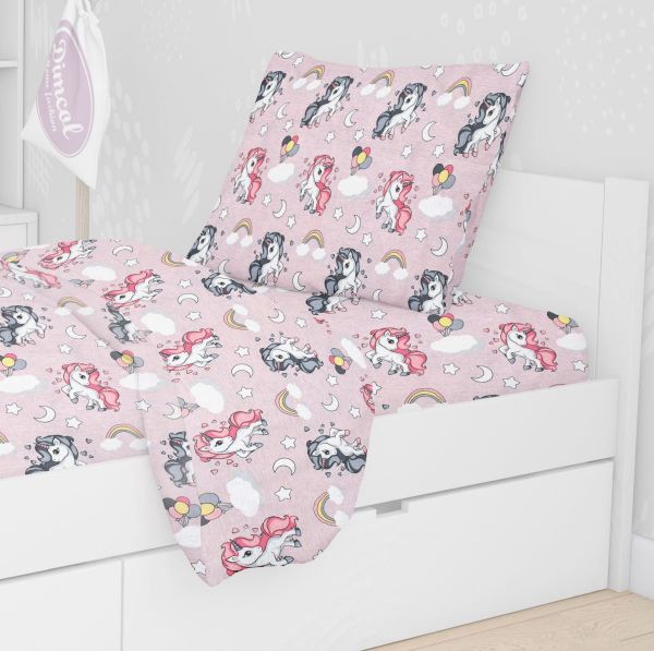 DIMcol ΜΑΞΙΛΑΡΟΘΗΚΗ ΕΜΠΡΙΜΕ ΠΑΙΔ Cotton 100% 50Χ70 UNICORN 107 Lila