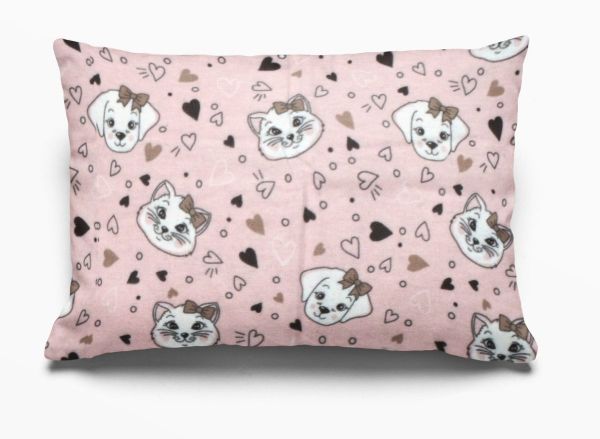 DIMcol ΜΑΞΙΛΑΡΟΘΗΚΗ ΕΜΠΡΙΜΕ ΠΑΙΔ Flannel Cotton 100% 50Χ70 Puppy-Kitten 18 Pink