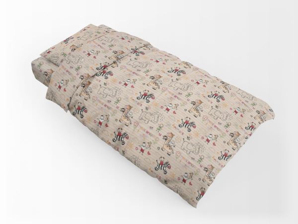 DIMcol ΠΑΠΛΩΜΑΤΟΘΗΚΗ ΕΜΠΡΙΜΕ ΠΑΙΔ Flannel Cotton 100% 160Χ240 Africa 145 Beige