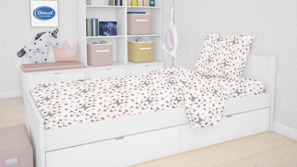 DIMcol ΣΕΝΤΟΝΙΑ ΕΜΠΡΙΜΕ ΣΕΤ 2 τεμ ΠΑΙΔ Cotton 100% 160Χ240 Butterfly 61 Coral