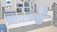 DIMcol ΣΕΝΤΟΝΙΑ ΕΜΠΡΙΜΕ ΣΕΤ 2 τεμ ΠΑΙΔ Cotton 100% 160Χ240 PANDA 110 Sky blue