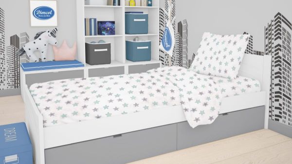 DIMcol ΣΕΝΤΟΝΙΑ ΕΜΠΡΙΜΕ ΣΕΤ 2 τεμ ΠΑΙΔ Cotton 100% 160Χ240 Star 101 Green