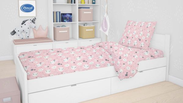 DIMcol ΣΕΝΤΟΝΙΑ ΕΜΠΡΙΜΕ ΣΕΤ 3 τεμ ΠΑΙΔ Cotton 100% 160Χ240 Smile 84 Pink