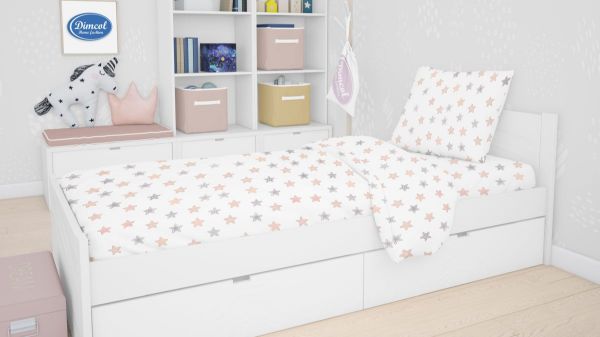 DIMcol ΣΕΝΤΟΝΙΑ ΕΜΠΡΙΜΕ ΣΕΤ 3 τεμ ΠΑΙΔ Cotton 100% 160Χ240 Star 103 Grey