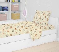 DIMcol ΣΕΝΤΟΝΙΑ ΕΜΠΡΙΜΕ ΣΕΤ 3 τεμ ΠΑΙΔ Cotton 100% 160Χ240 Ελαφάκι 115 Ecru