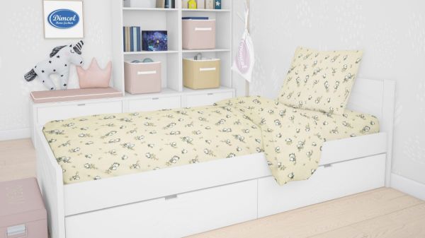 DIMcol ΣΕΝΤΟΝΙΑ ΕΜΠΡΙΜΕ ΣΕΤ 3 τεμ ΠΑΙΔ Flannel Cotton 100% 160Χ240 Birds 16 Ecru