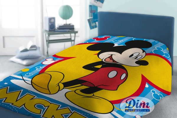 DISNEY DIMcol ΚΟΥΒΕΡΤΑ ΠΙΚΕ ΠΑΙΔ Cotton 100% 160Χ240 MICKEY 565 Digital Print