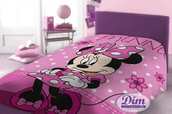 DISNEY DIMcol ΚΟΥΒΕΡΤΑ ΠΙΚΕ ΠΑΙΔ Cotton 100% 160Χ240 MINNIE 555 Digital Print