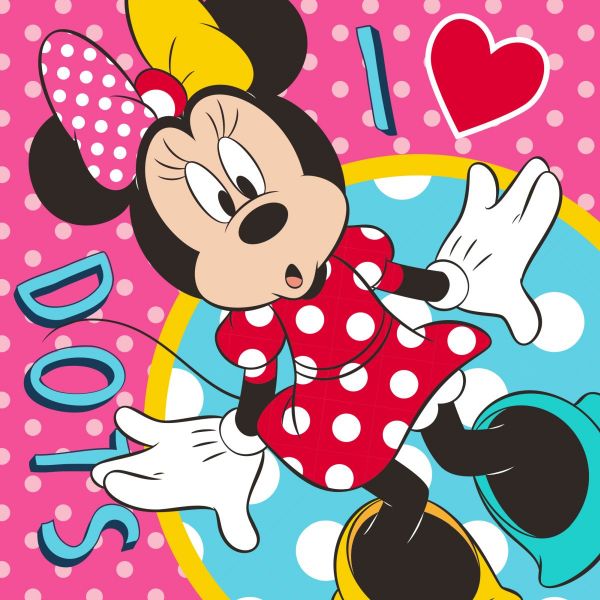 DISNEY DIMcol ΛΑΒΕΤΕΣ DISNEY ΠΑΙΔ Cotton 100% 30Χ30 MINNIE 65 Digital Print