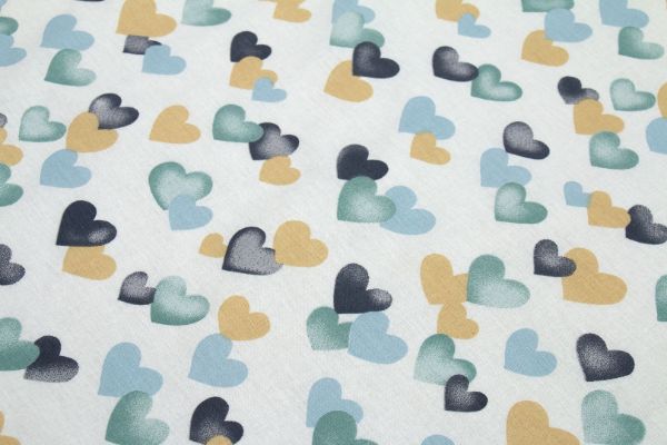 DIMcol ΠΑΝΑ ΧΑΣΕΣ ΒΡΕΦ Cotton 100% 80X80 Hearts 11 Grey-Green